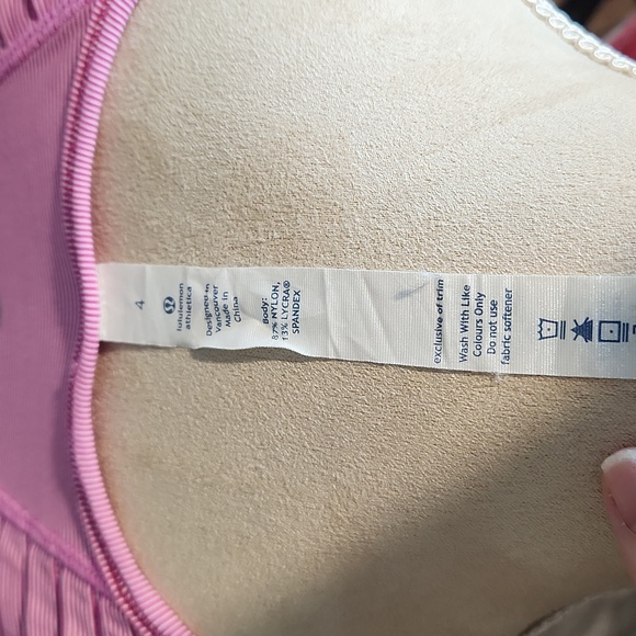 💫Lululemon Run: Stay On Course TankParis Pink White Microstripe - Picture 9 of 10